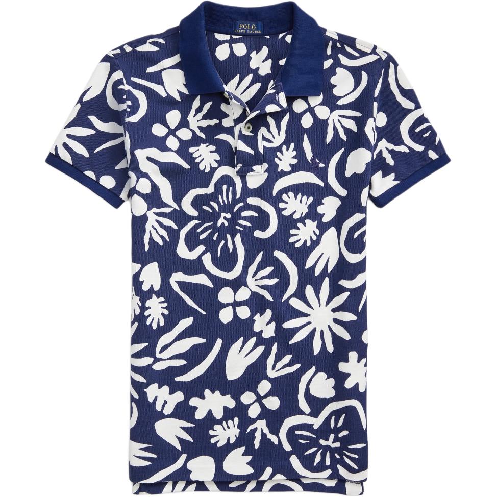 

Polo Ralph Lauren Футболка поло с цветочным принтом, вышивкой логотипа пони, коротким рукавом, женская, топы, темно-синий, WMPOKNINC020019-410 M