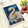 5D DIY Frameless Pearl Painting Swan Pattern Painting Kit, Suitable for Home Living Room Bedroom and Other Wall Decoration Art Paintings