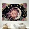 1pc Vintage Bohemian Sun Moon Face Tapestry Flower Star Pattern HD Print Celestial Wall Hanging Aesthetic Home Decor for Bedroom