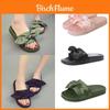 Women Satin Bow Toe Sandals With Non Slip Soles For Casual Wear Comfort