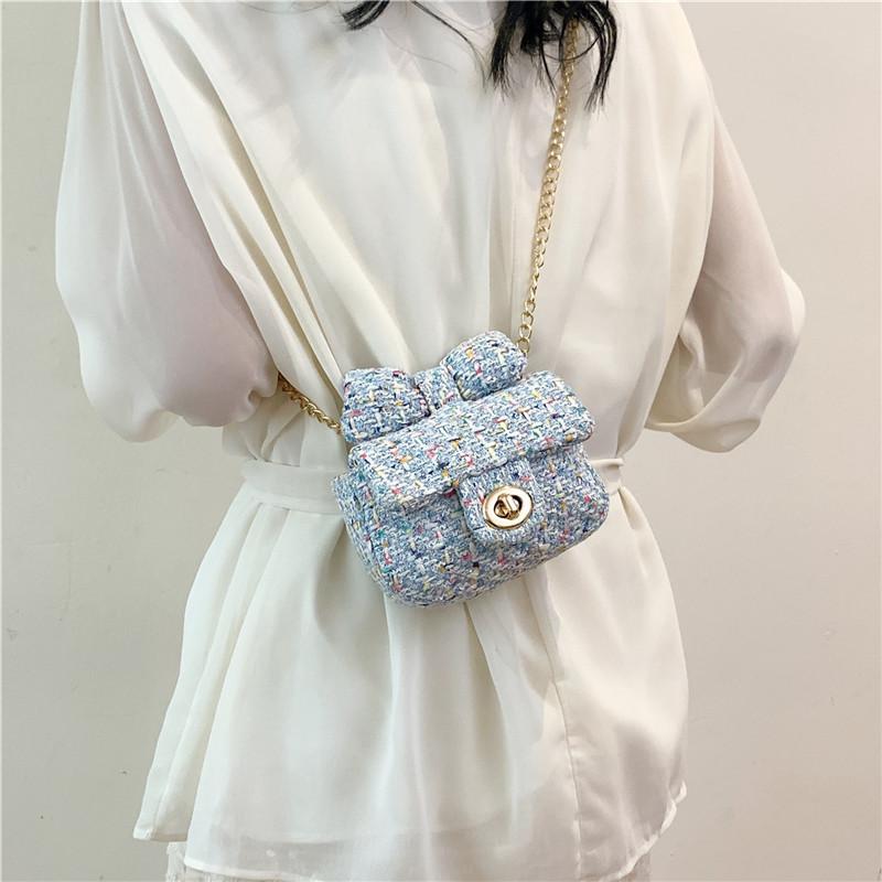 Stylish Casual Spring Knit Small Crossbody Bag With Elegant Chain Strap For Women