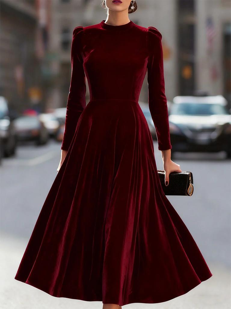 Autumn new fashion women's clothing popular European and American V-neck off-the-shoulder short-sleeved dovetail dress dress