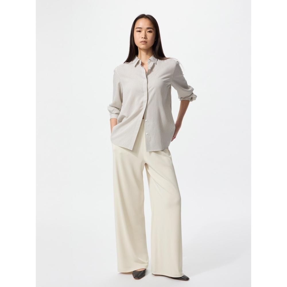 

Uniqlo Japan Crepe Jersey Straight Pants Model Longer Length 09 BLACK/XS