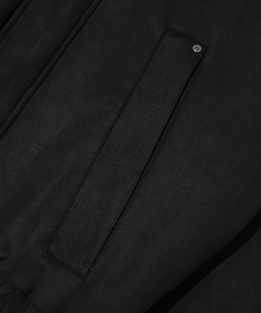 Trillion Suede Rivet Blouson Zip-Up Jacket (Black)