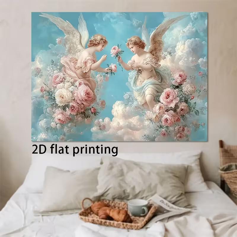 2D Blue Sky Angel Backdrop for Art Studio & Live Streaming Background