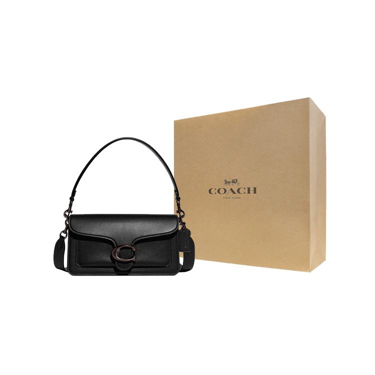 New COACH Tabby Pebbled Leather Portable Crossbody Bag, Shoulder Bag Medium Size Women's Pure Black CH857-V5BLK