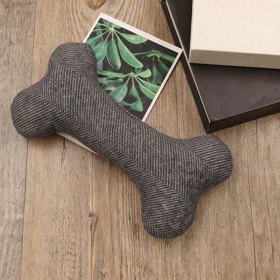 Giocattolo per Cani a Forma di Osso Morbido Riempito di Cotone Resistente al Morso con Suono Integrato Giocattolo Elastico da Masticare per Cani
