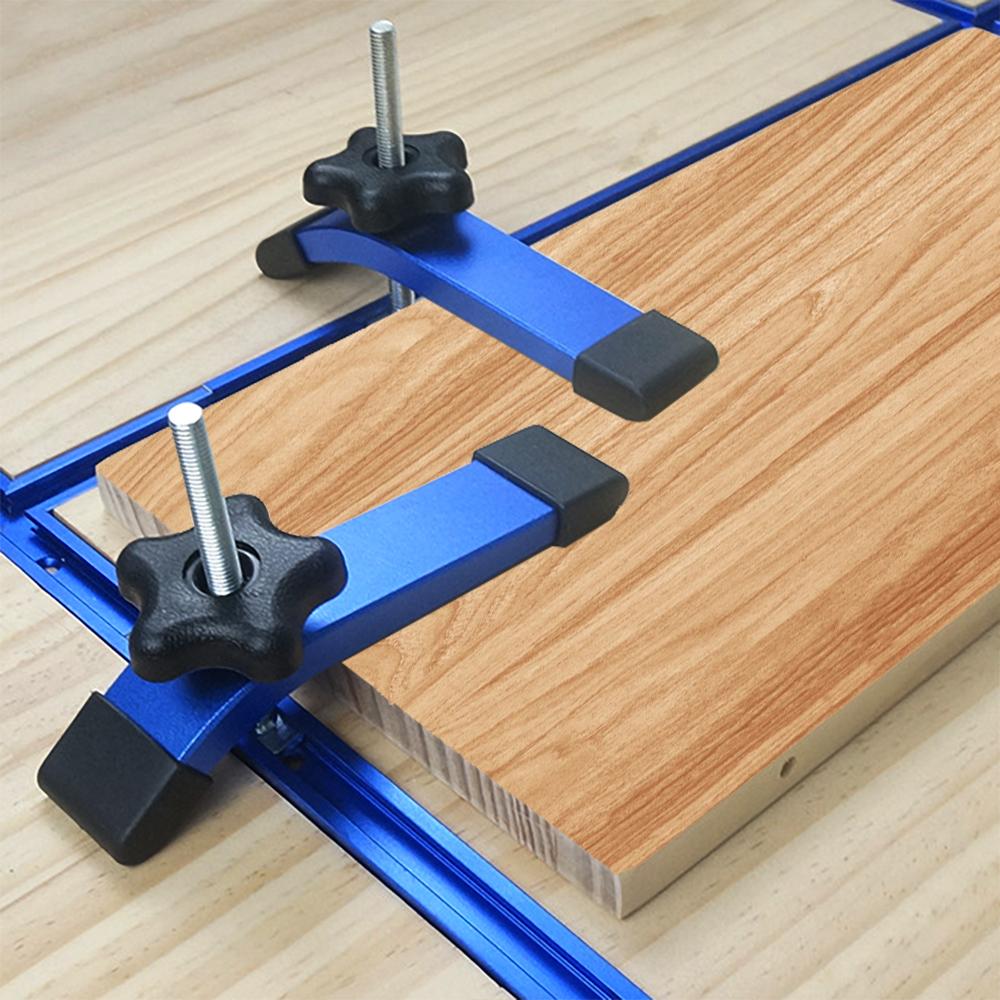1Pc Quick Acting T-Track Hold Down Clamp with T Bolts and Silder Aluminum Alloy Woodworking Clamps for Routers Drill Presses CNC