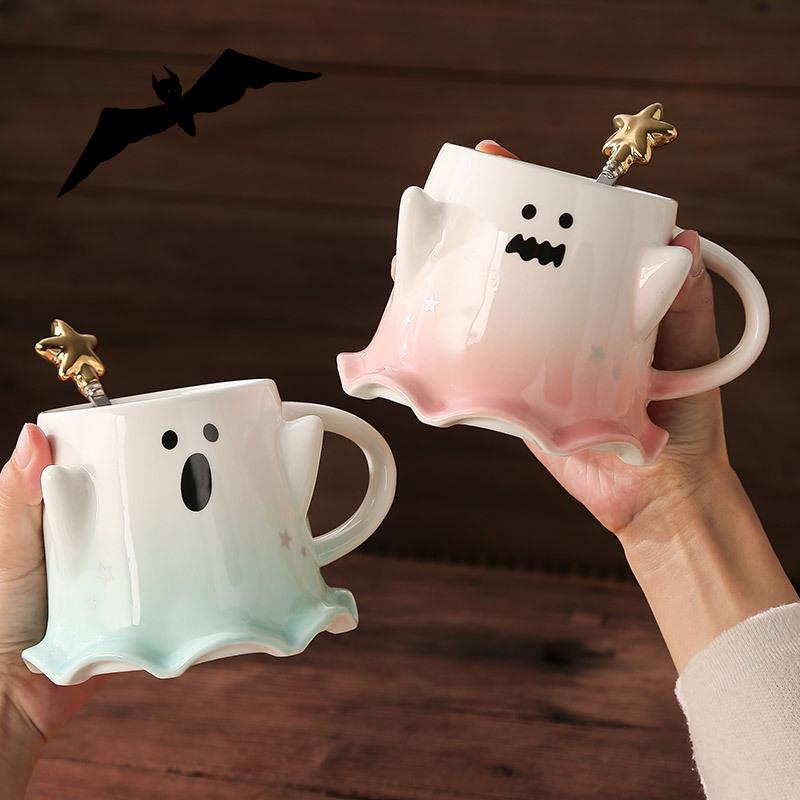 Tazza da Caffè in Ceramica Fantasma Fantasma Magico - Coppia di Tazze Sprite di Halloween Eccentriche