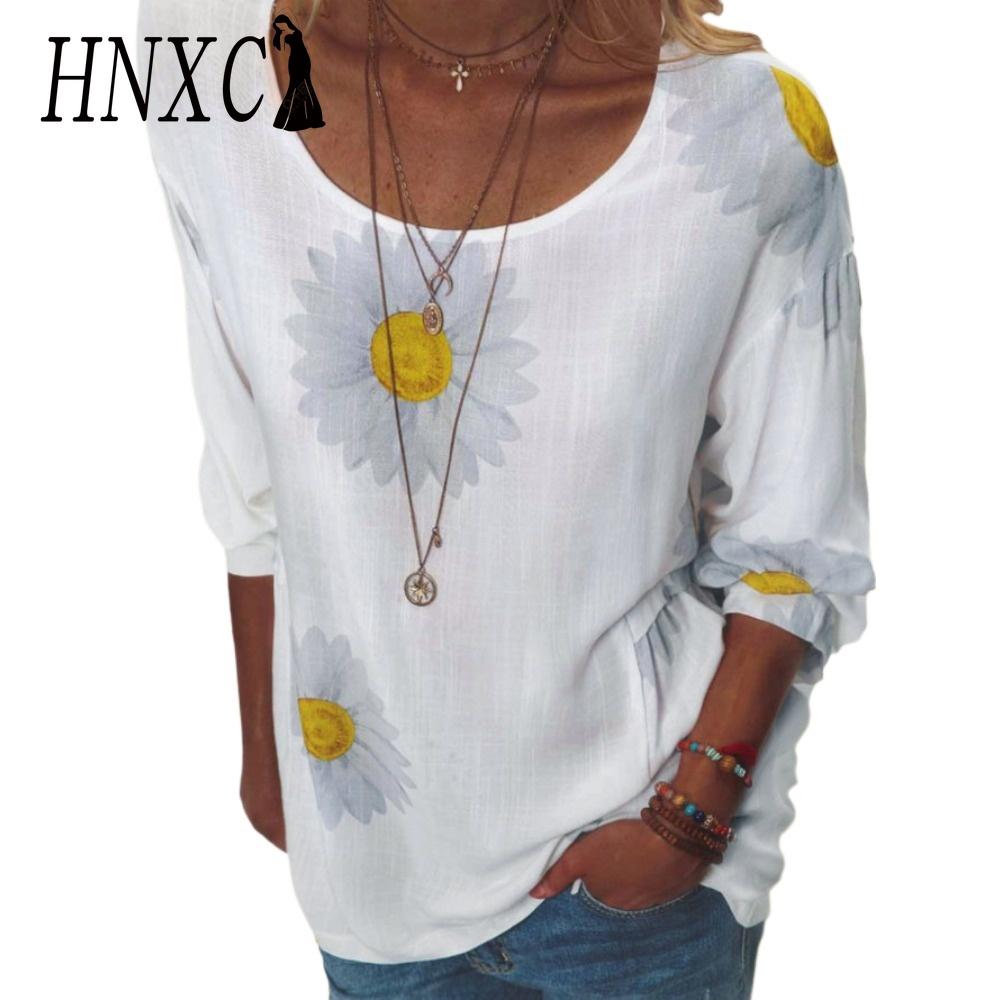

HNXC Women s Fashion Casual Summer Spring Floral Print 1/2 Sleeve O-Neck Blouses & Shirts