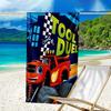 1pc Blaze and the Monster Machines Beach Towel, Beach and Seaside Swimming Pool Equipment, Fashion Pattern, Rectangular, Travel Essentials