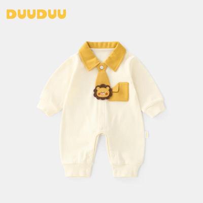 DUUDUU Infant Long-Sleeve Lapel Romper