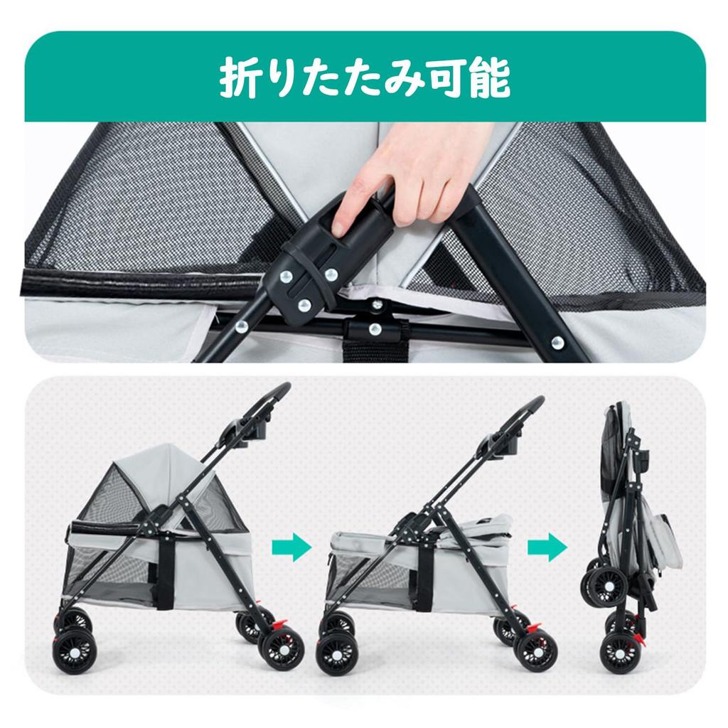 AOVOCO Pet 4 Dog Dog For Small and Medium Air Cart Bag Compact Dog Pet Black Cart, Wheels, Buggy, Cart, Lightweight, Dogs, Buggy, Dog, Included, Cart,