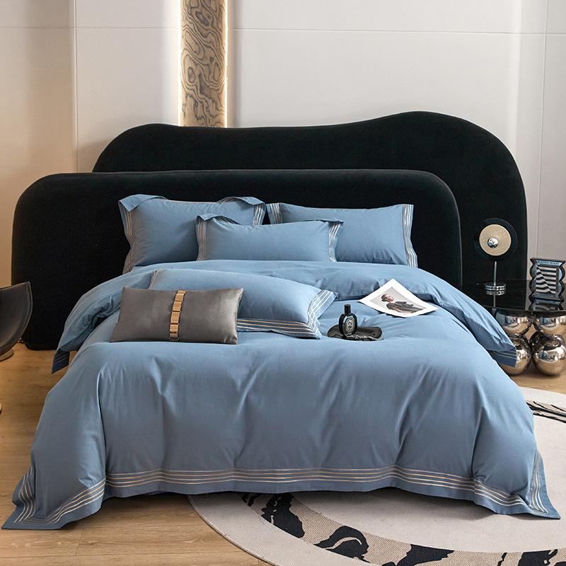 

Autumn/Winter High-Count Pure Cotton Flannel Bedding Set: Solid Color Duvet Cover, Bed Sheet, All-Cotton, 4-Piece Set. 1.5m Bed, Duvet 200x230, Four Pieces