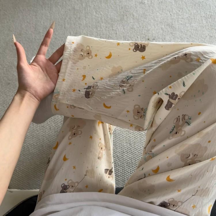 2026 New Style Lounge Pants for Women Loose Fit Wide Leg Casual Pajama Pants for Outdoor, Campus, Home