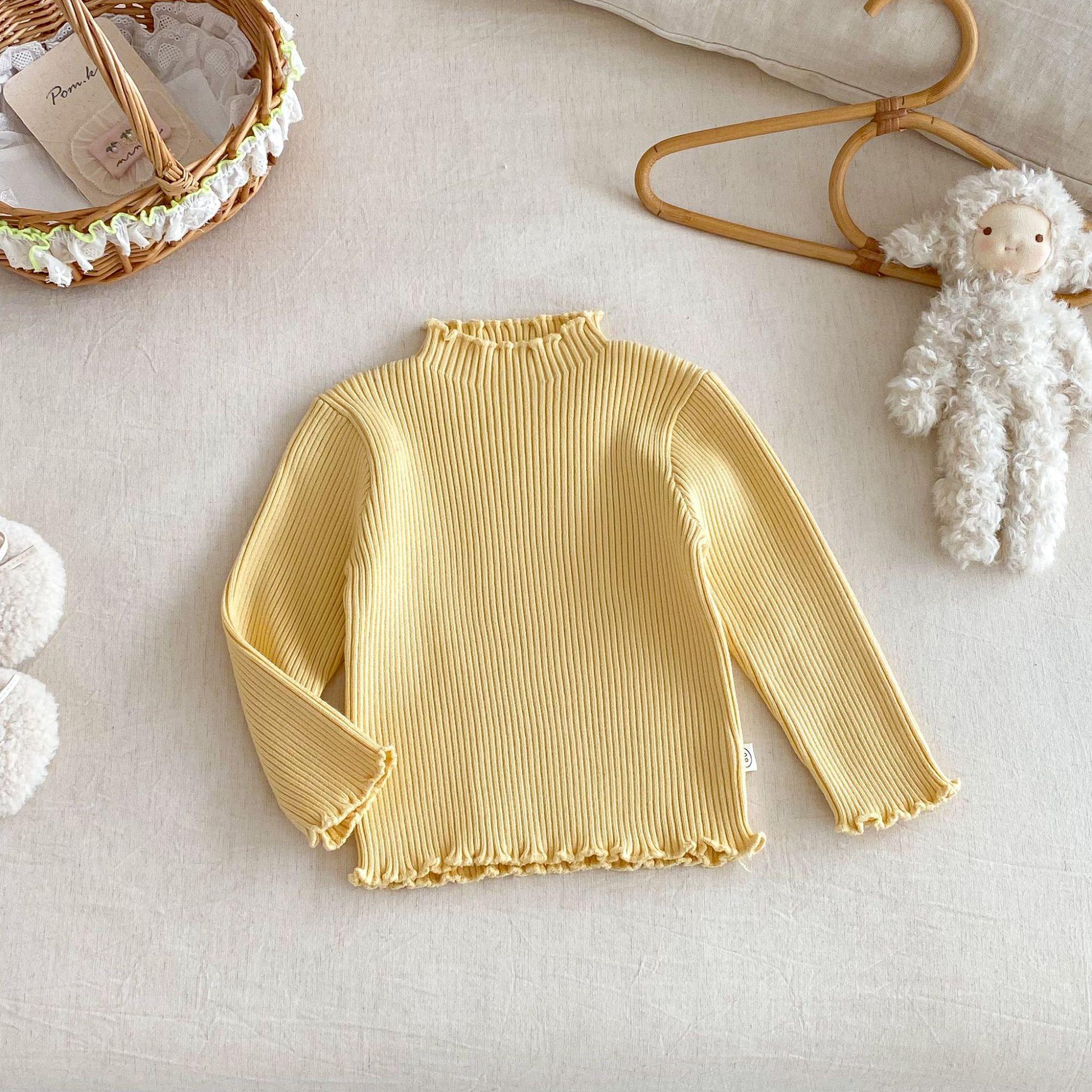 

Baby Girls Winter Sweater Solid Color Thick Knitted Pullover Toddler Clothing Warm Fashion Top 120