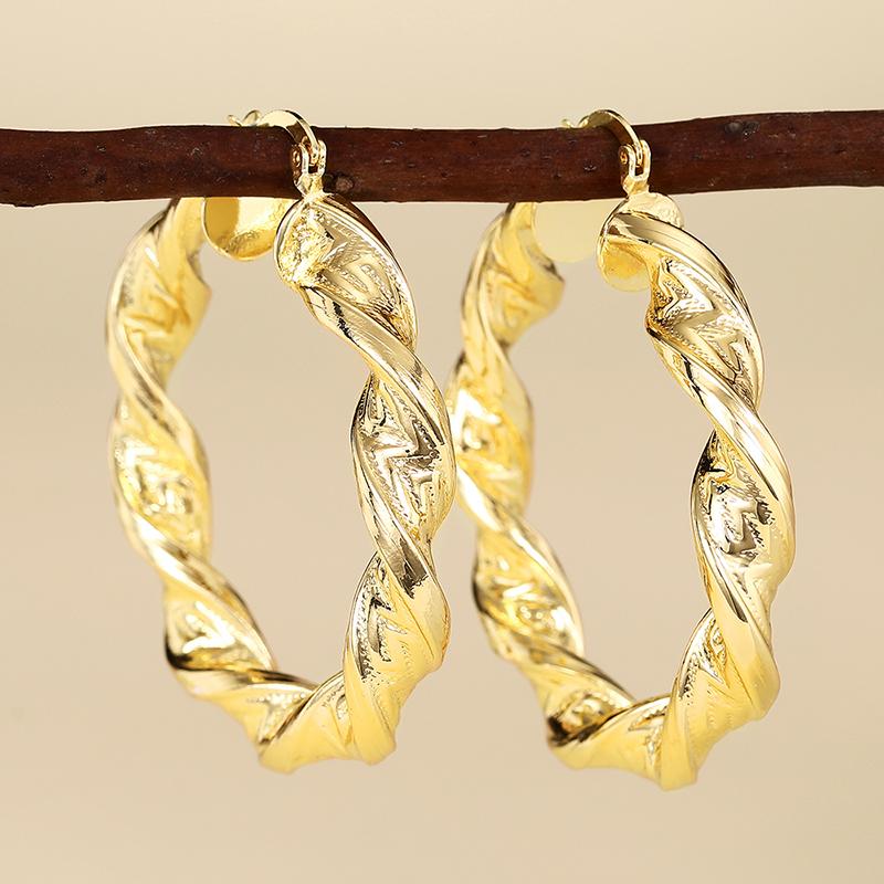 CAOSHI Übertrieben Spezielles Design Creolen für Damen Wunderschöner Schmuck in Goldfarbe Metallische Hochzeitsfeier Accessoires