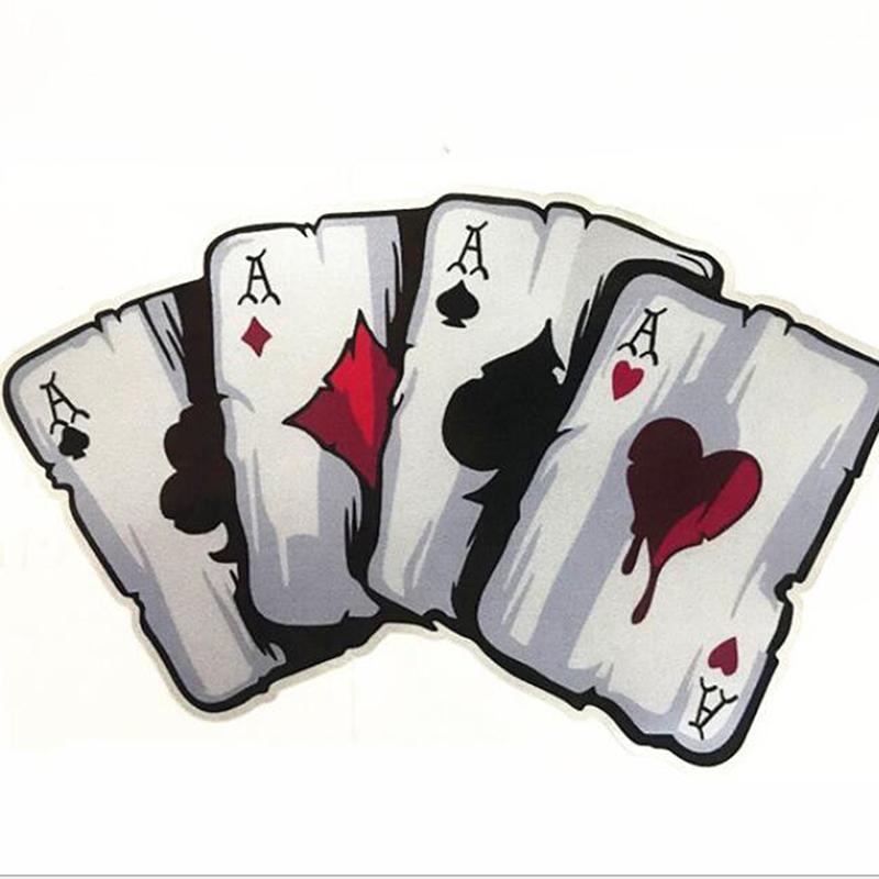 Car Sticker Playing Card A Reflective Personality Sticker Poker Monster Hat Sticker Car Sticker new