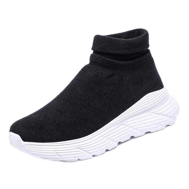 Walk More High-top Shoes Men's Autumn Socks Shoes Lightweight Super Fairy Soft Sole One-pedal Height-increasing Sports and Leisure Shoes