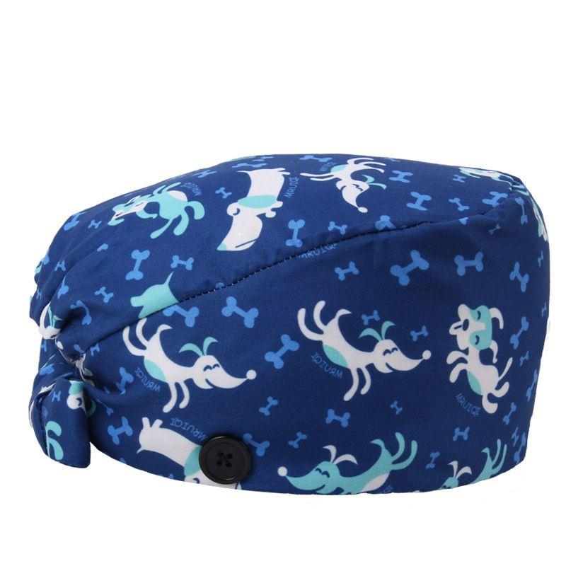 Comodo cappellino chirurgico in cotone con fascia assorbi-sudore e vestibilità regolabile