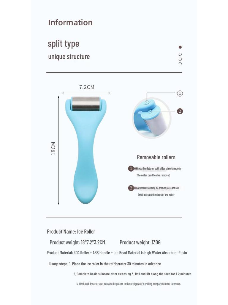 Korean Stainless Steel Ice Roller for Face Lifting and Massage - Detachable Beauty Roller Massager
