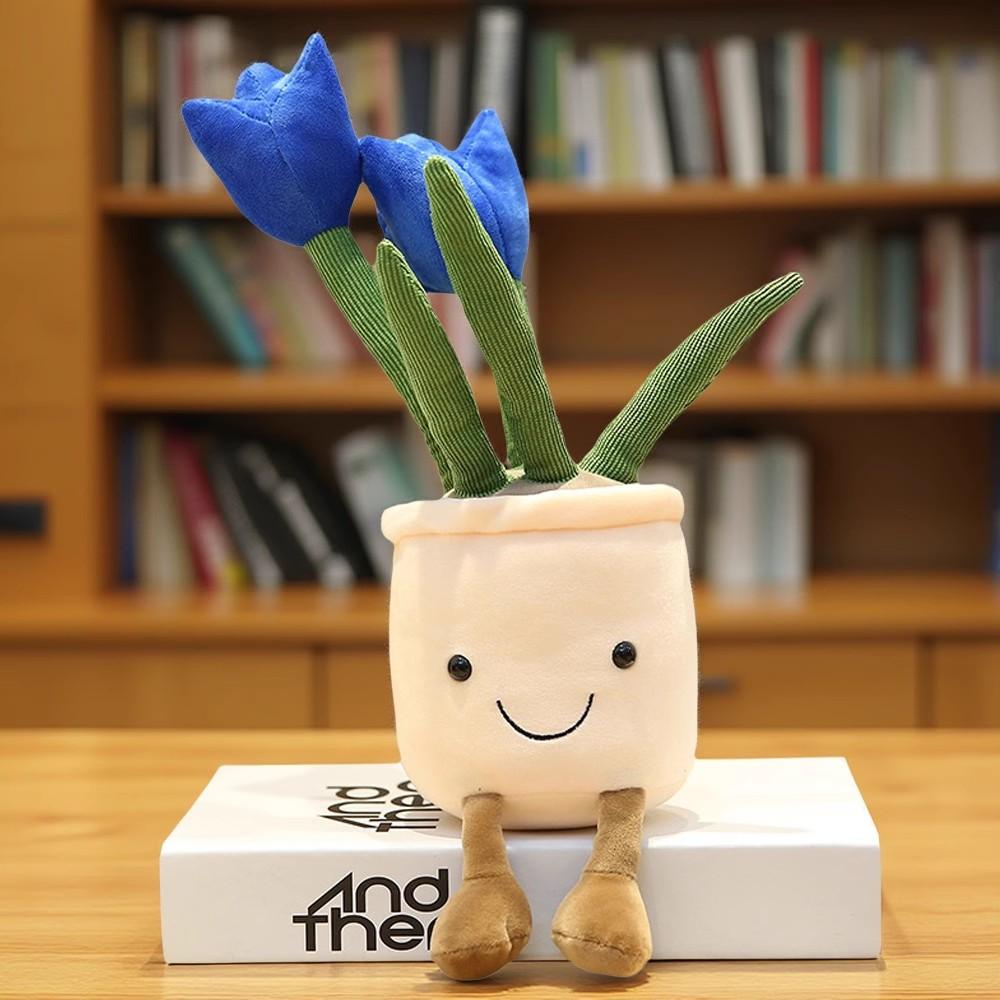 Realistisches Tulpen-Spielzeug Sukkulenten-Pflanze Plüschfüllung Spielzeug Topfpflanzen-Dekoration Spielzeug Zimmer Bücherregal Dekoration Kreativ
