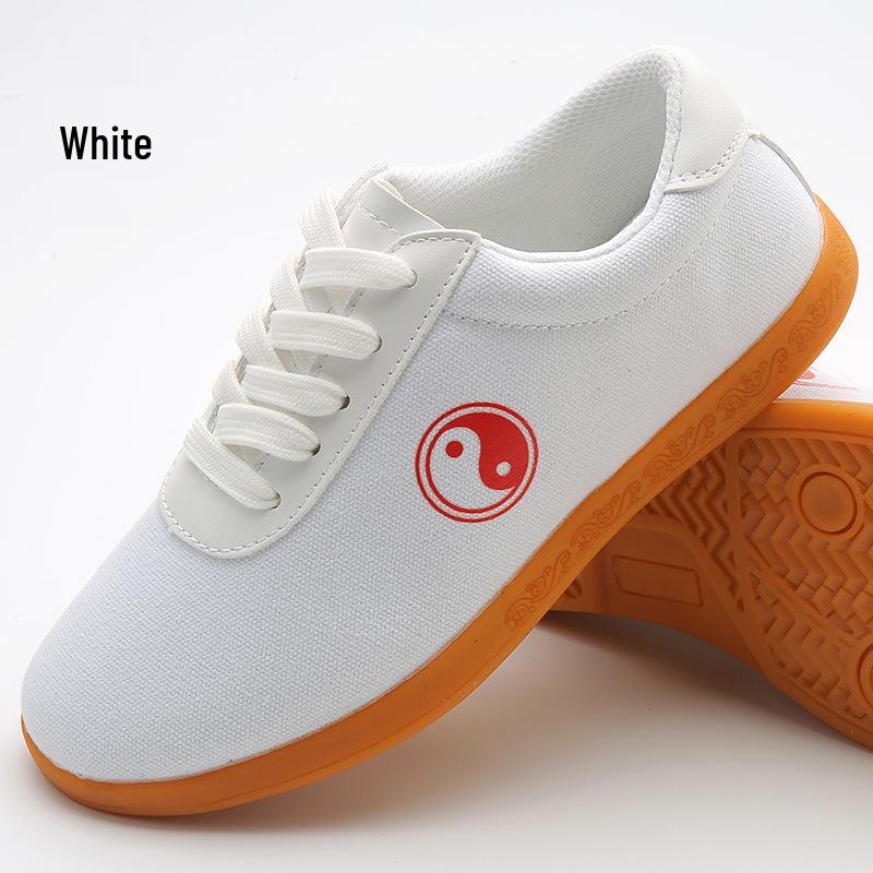 

Унисекс парусиновые туфли для тай-чи с сухожильной подошвой для тренировок и соревнований по боевым искусствам, подходят для детей и взрослых 36 белый