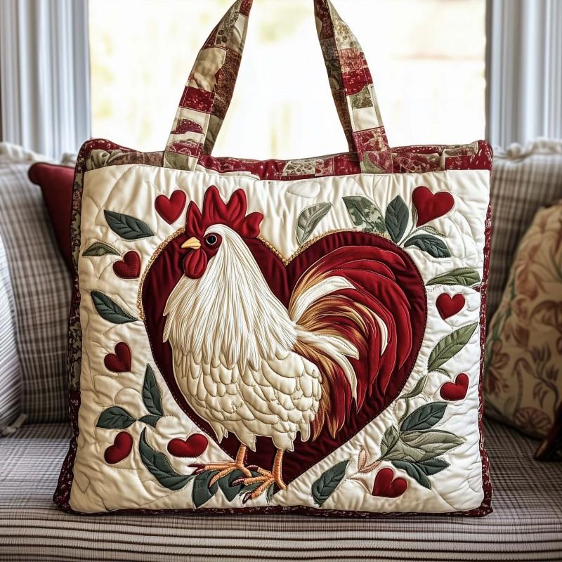 Chick Print Quilted Tote Bag Crossbody Medium Size Street Style Daily Use