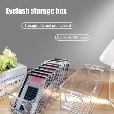 Transparent Eyelash Storage Box Makeup Organizer False Eyelashes Glue Pallet Holders