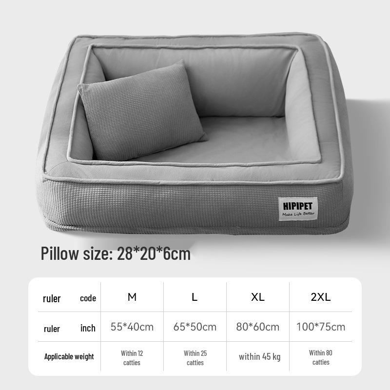 Universal All-Season Dog Sofa Bed & Neck Protector for Medium to Large Breeds