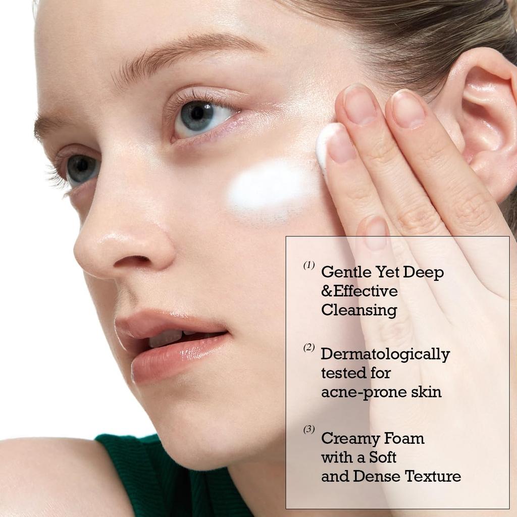 ROUND LAB Pine Calming Cica Cleanser, Refreshing Face Wash for Acne-Prone Skin, Gentle Foam Facial Cleanser for Deep Cleansing and Pore Care, Suit