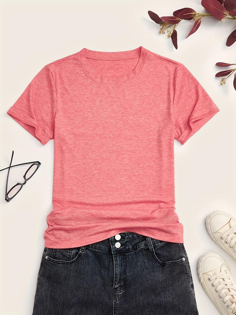 Womens Tops Short Sleeve Crewneck T-Shirts Loose Casual Blouses Summer Tees