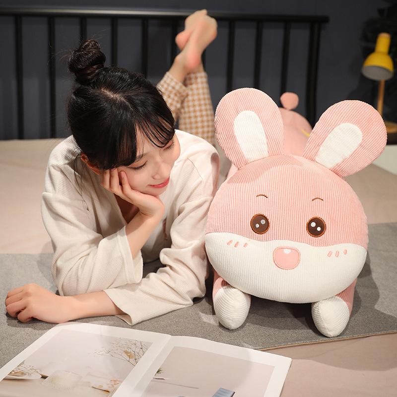 Lying Down Animal Elephant Husky Throw Pillow Plush Toy Rabbit Doll Girl Company Soothing Doll