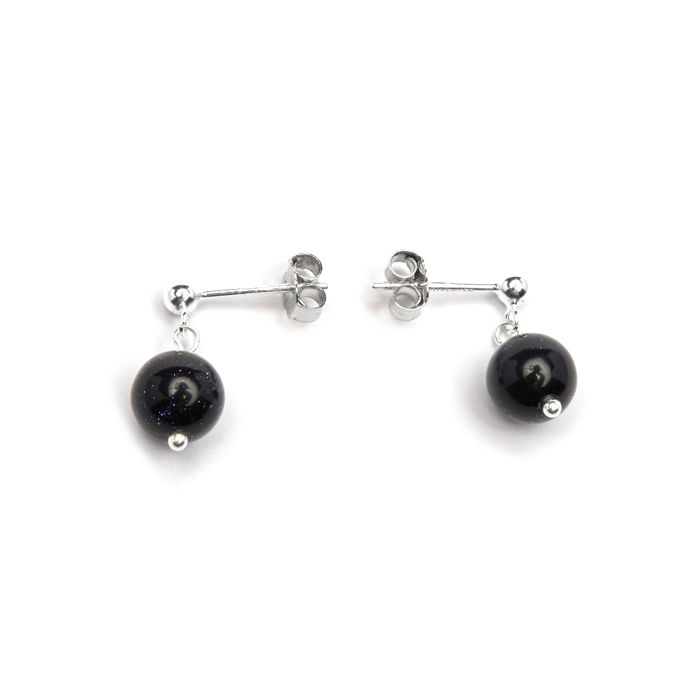 Boucles d'oreilles - LUXENTER - Coleki - Métal 925 - Onyx - Clou/Puce