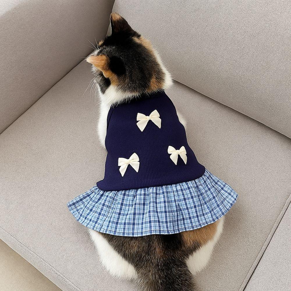 Thin Dog Princess Skirt Korean Style Pet Summer Clothes Pet Apparel Cat Bow Dress  Photograph