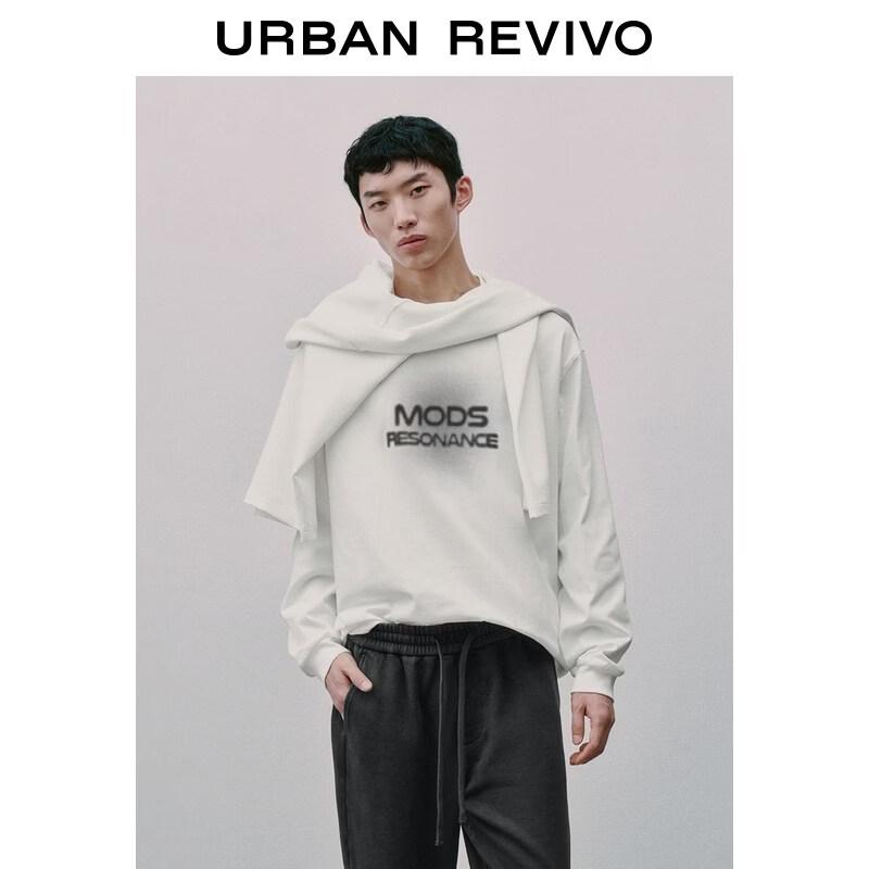 UR Men s Letter Print Crew Neck Long Sleeve T-Shirt S