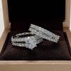 2pcs/Set Of Double-Layer Zircon Set Rings For Brides' Wedding Rings, Light Luxury Sparkling Versatile Handmade Rings