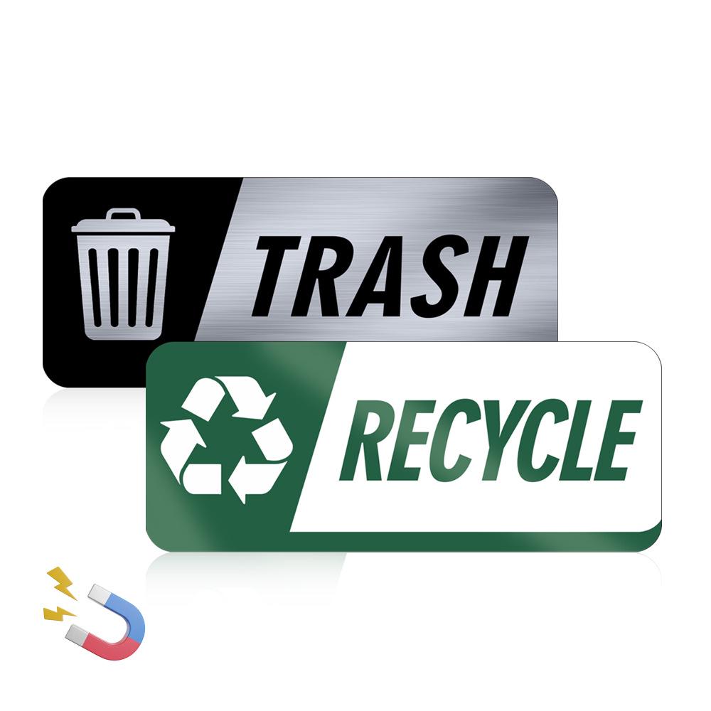 CT712 Reusable Magnetic Waste Sorting Stickers for Trash Cans - Eco-Friendly Label Set