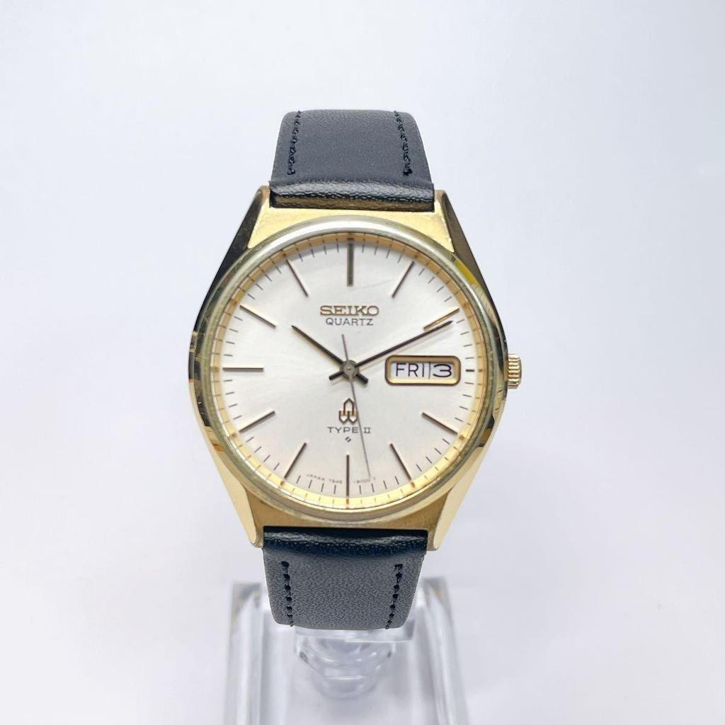Used 81 SEIKO TYPE Men's watch Quartz New battery New external belt 81
