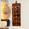 New Leather Sunglasses Organizer Foldable Wall Mounted Eyewear Display Rack Solid Hanging Eyeglasses Holder Home Storage