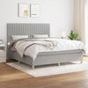 Maison Exclusive - Bettlattenrost mit Matratze Hellgrau 180x200cm Stoff