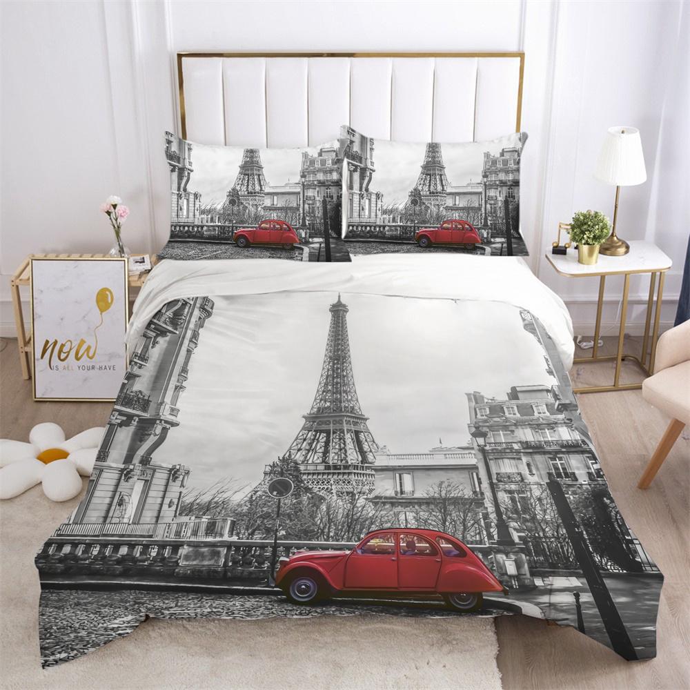 Architectural Printed Bedding Set Microfiber Teens Double Size Bed Set Cover Fashion Highend Home Textiles