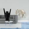 Creative Hand Gesture Sculpture Rustic Animal Statue Figurine Carved Wooden Elephant Finger