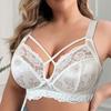 Reggiseno di Pizzo Francese Sexy Ultra‑Sottile Traspirante Minimizer Push‑Up per Seno Abbondante