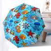 1pc Oceanic Adventure Umbrella with Plastic Handle,Compact & Stylish,Cartoon Pattern,Outdoor UmbrellaPT514