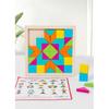 Wood Puzzle Block Geometric Shape Toddler Puzzle Early Learning Education Jigsaw Puzzle Montessori Geometric Buckle Board Game