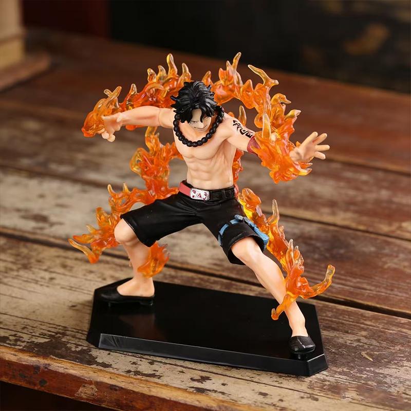 Anime One Piece Portgas D Ace Battle Fire Action Figures Toys  Collectible Figurines PVC Model Toy Gift for friend