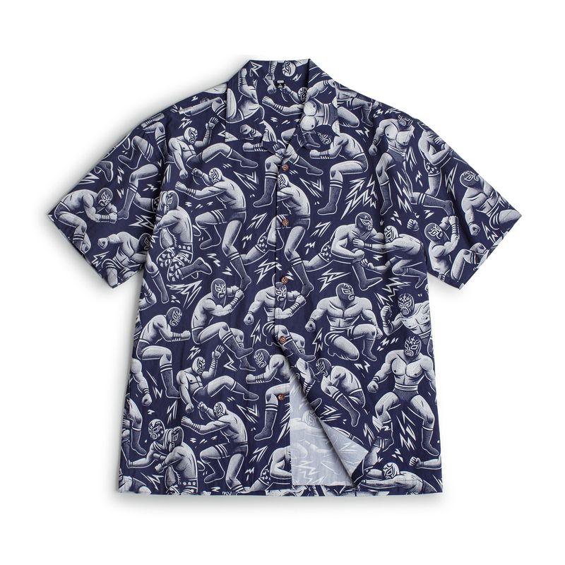 

Madden Cargo Американский винтаж оверсайз с принтом Рубашки с кубинским воротником Свободная гавайская рубашка с коротким рукавом Верхняя одежда Мужская Летняя