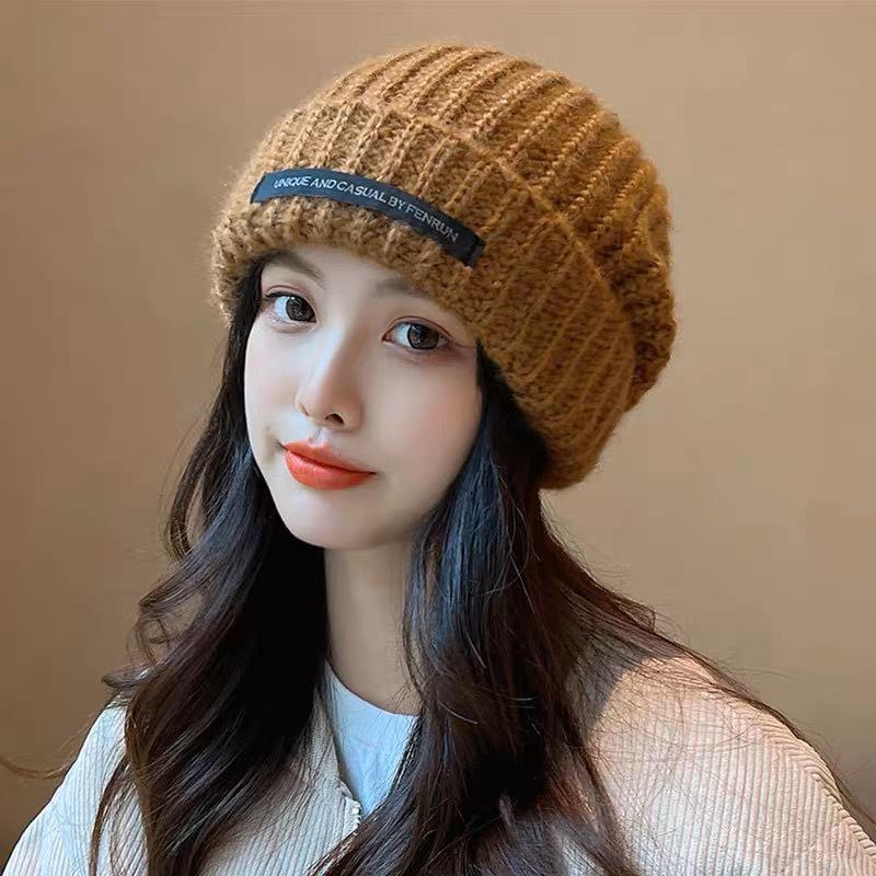 Unisex Knitted Wool Hat for Autumn/Winter - Large Fit, Small Face, Slouchy Style, Warm for Couples