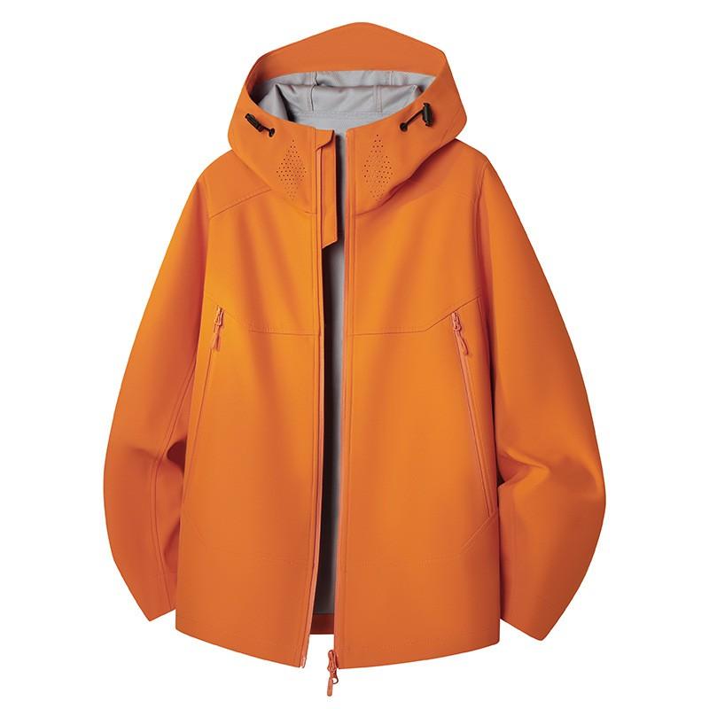 Mens Windproof Waterproof Softshell Jacket Outdoor Hiking Coat With Hood Loose Fit